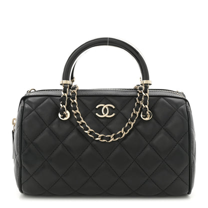 Chanel Lambskin Quilted Mini Bowling Bag Black 1 of 10