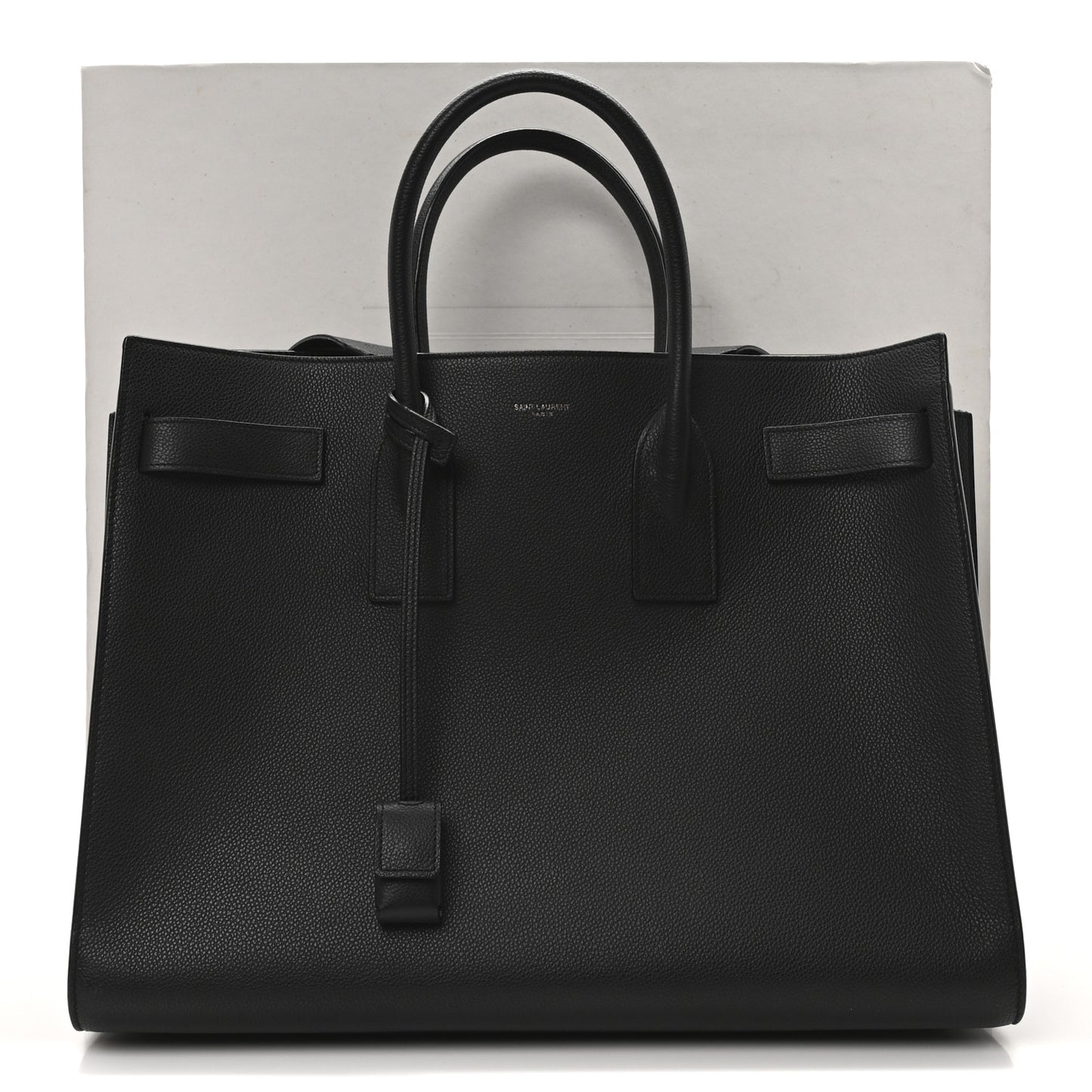 Grained Calfskin Large Sac De Jour Carryall Black
