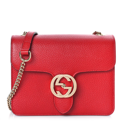 Gucci Dollar Calfskin Small Interlocking G Shoulder Bag Red 1 of 9