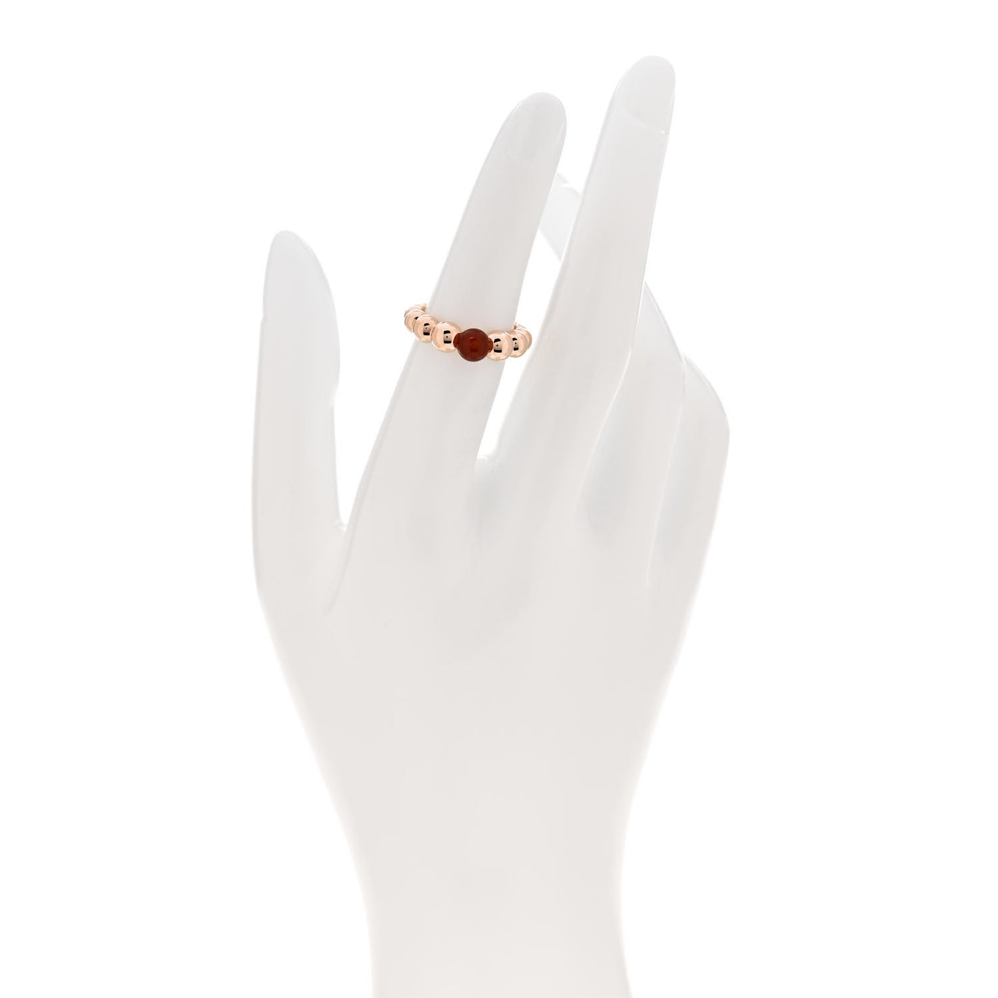 18K Rose Gold Carnelian Perlee Couleurs Variation Ring 50 5.25