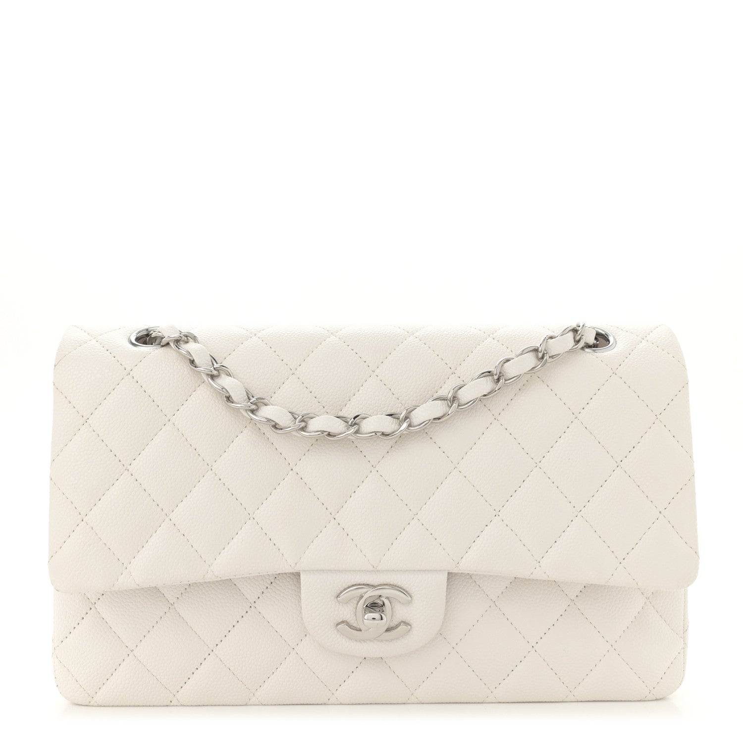 Chanel Caviar Quilted Medium Double Flap White 1 of 11