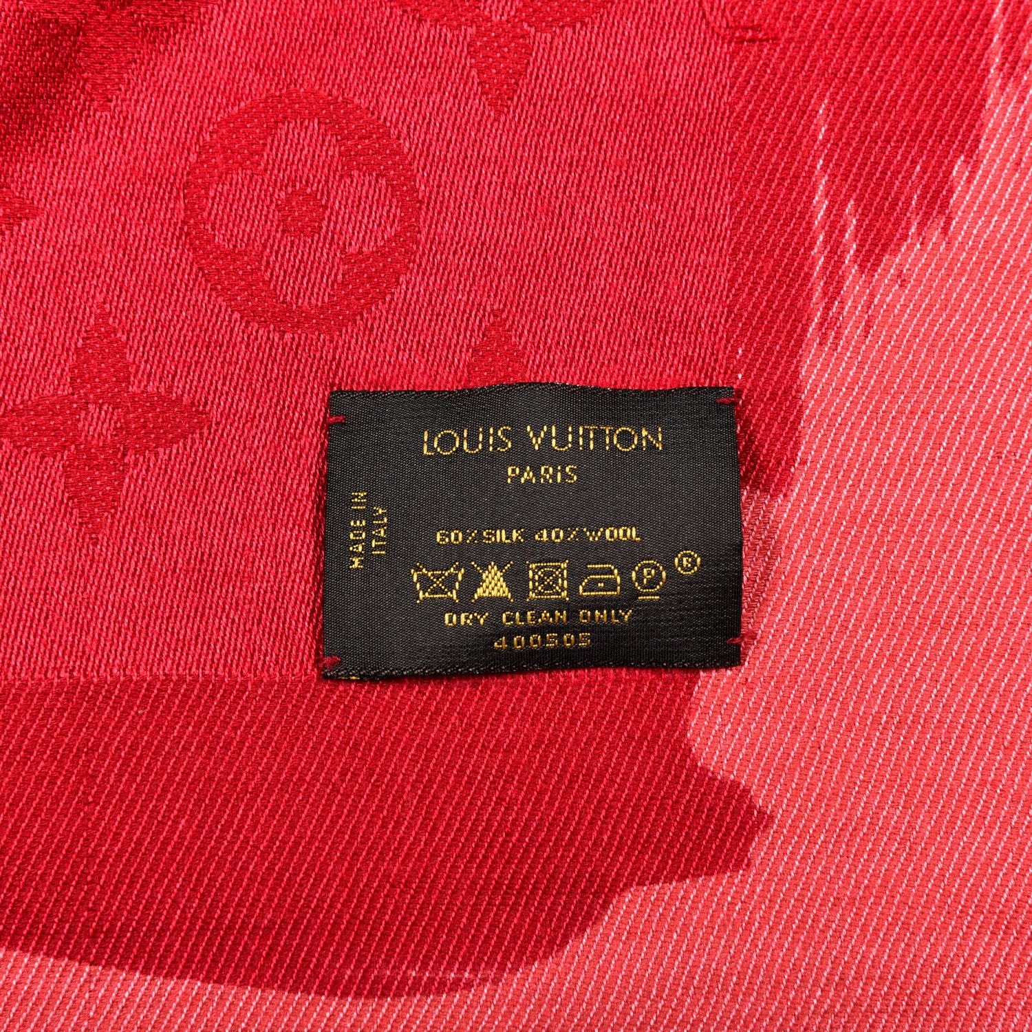 Louis Vuitton Silk Wool Monogram Arty Shawl Pink 2 of 3