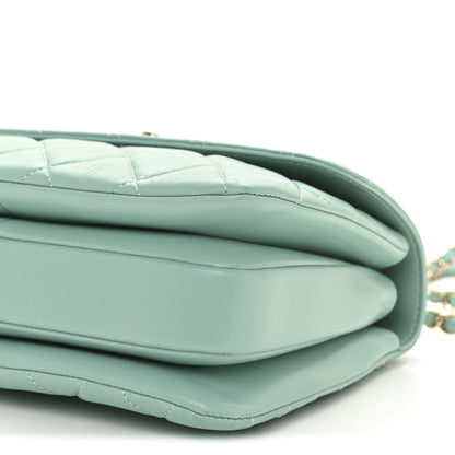 Chanel Lambskin Quilted Small Trendy CC Flap Dual Handle Bag Turquoise 10 of 15