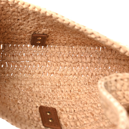 Saint Laurent Raffia Calfskin Le 5 A 7 Mini Hobo Natural Brick 5 of 9