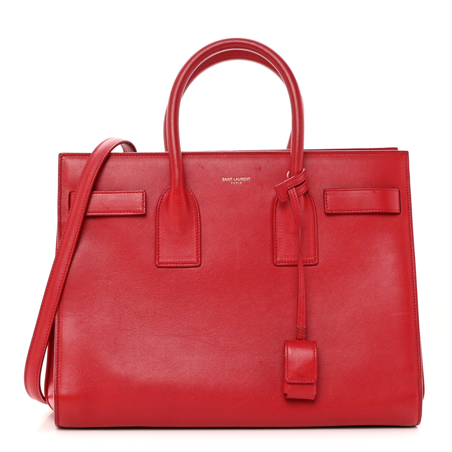 Saint Laurent Calfskin Small Sac De Jour Lipstick Red 1 of 27