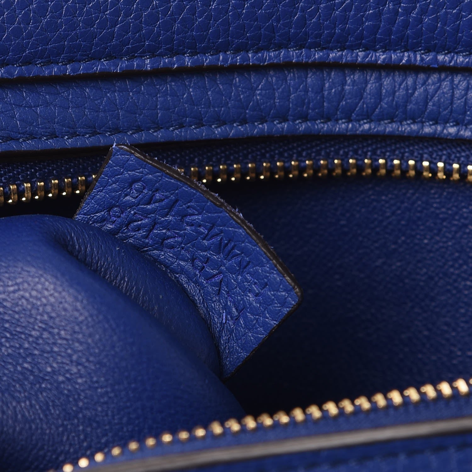 Celine Drummed Calfskin Suede Small Trapeze Indigo 8 of 9
