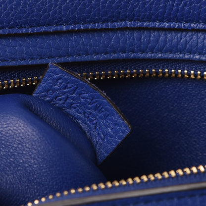Celine Drummed Calfskin Suede Small Trapeze Indigo 8 of 9