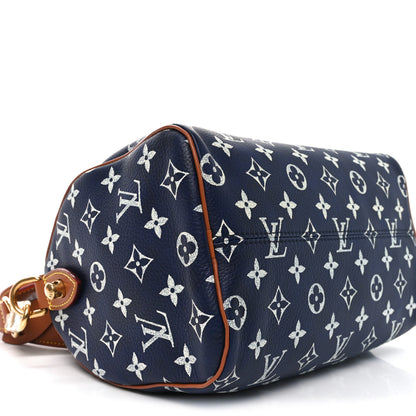 Louis Vuitton Calfskin Monogram Speedy P9 Bandouliere 25 Indigo 10 of 11