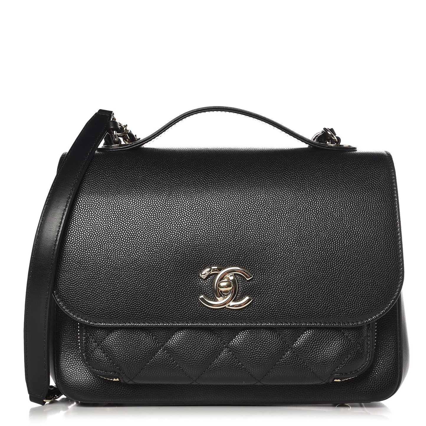 Caviar Quilted Medium Business Affinity Flap Black