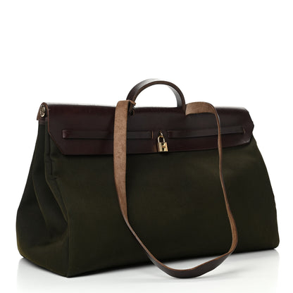 Hermes Toile Vache Hunter Herbag 50 Kaki Ebene 3 of 8