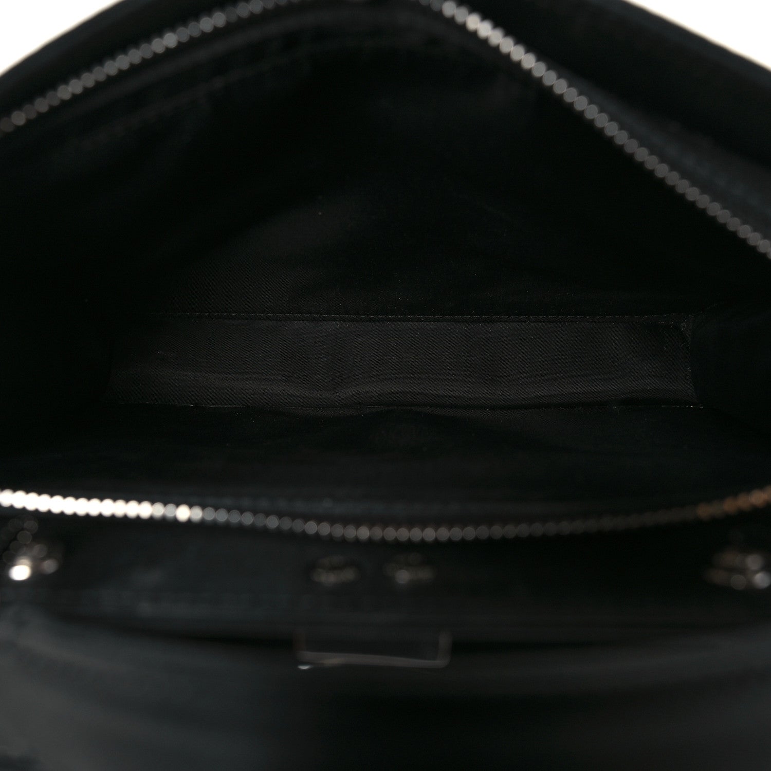 Fendi Nylon Vitello Cover Logo Embossed Mini Peekaboo I SEE U Satchel Black White 6 of 12