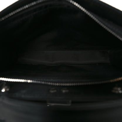 Fendi Nylon Vitello Cover Logo Embossed Mini Peekaboo I SEE U Satchel Black White 6 of 12