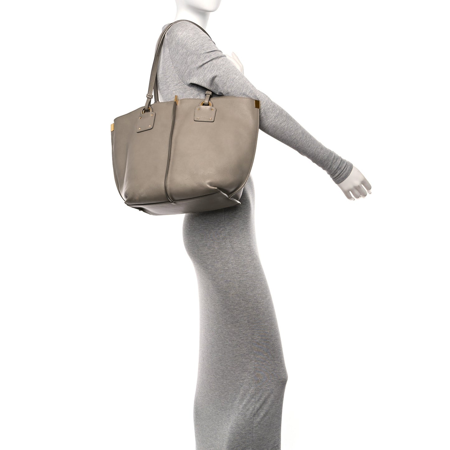 Smooth Calfskin Medium Vick Tote Motty Grey