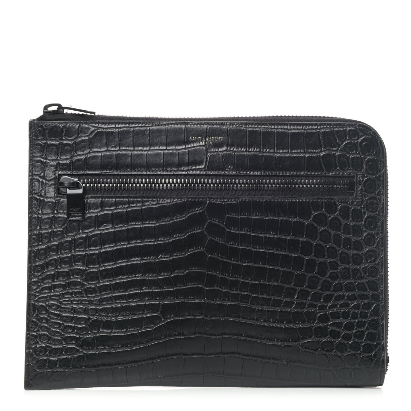 Calfskin Crocodile Embossed iPad Case Black