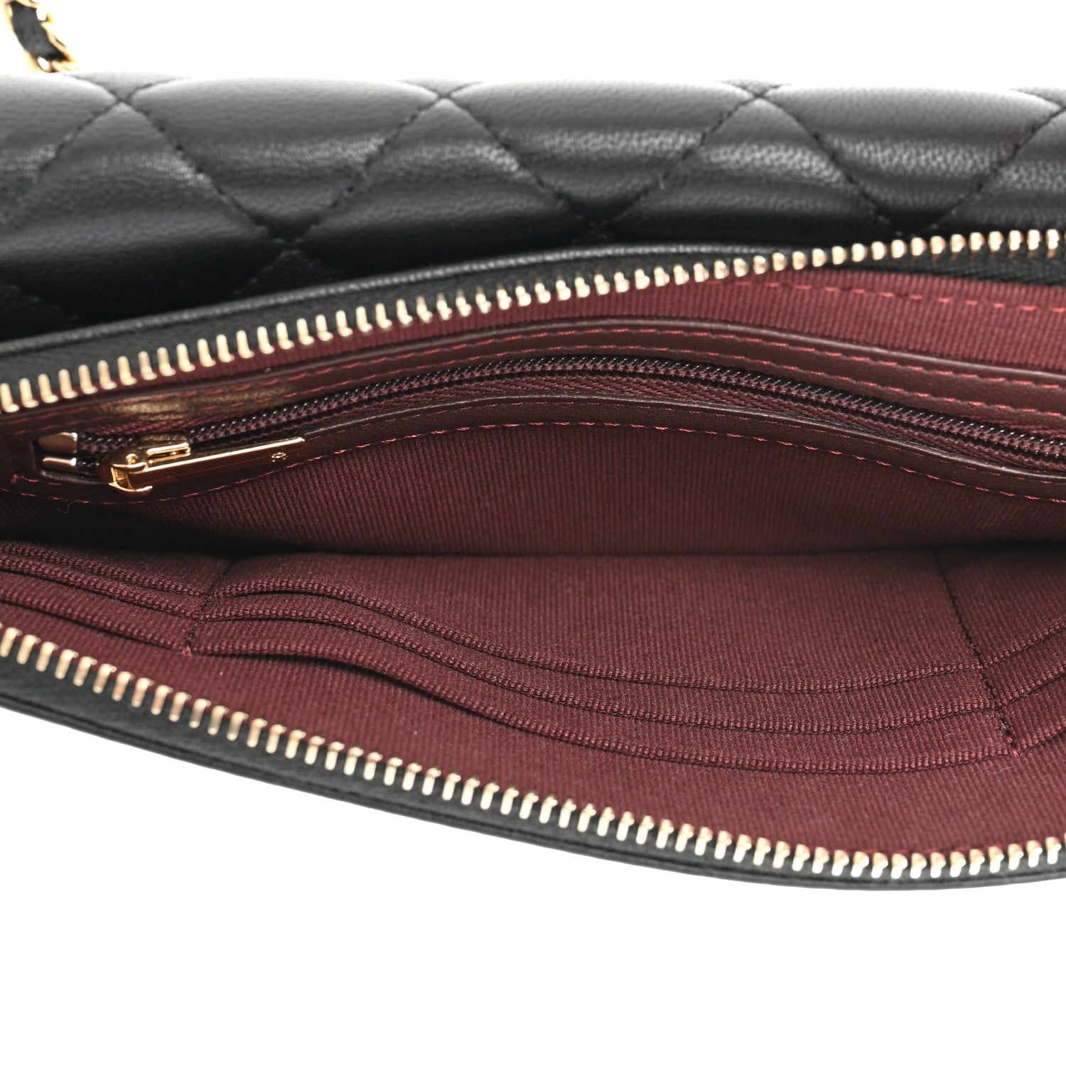 Chanel Lambskin Quilted Flap Phone Holder With Chain Black 5 of 15