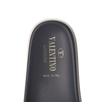 Valentino Garavani Nappa Free Rockstud Spike Pool Slide Sandals 38 Marine 6 of 8