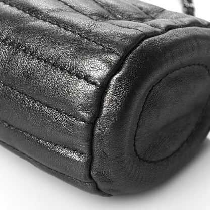Chanel Metallic Lambskin Horizontal Quilt Pochette Dark Grey 10 of 10