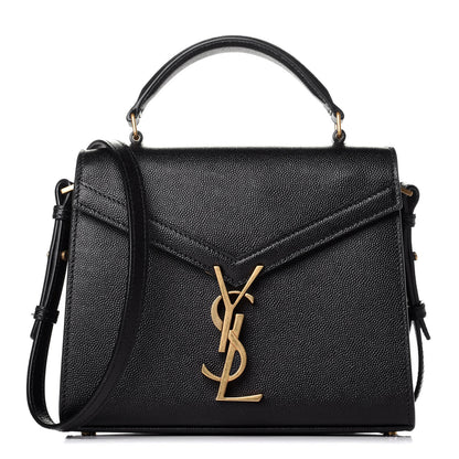 Saint Laurent Grain de Poudre Mini Classic Monogram Cassandra Top Handle Black 1 of 9