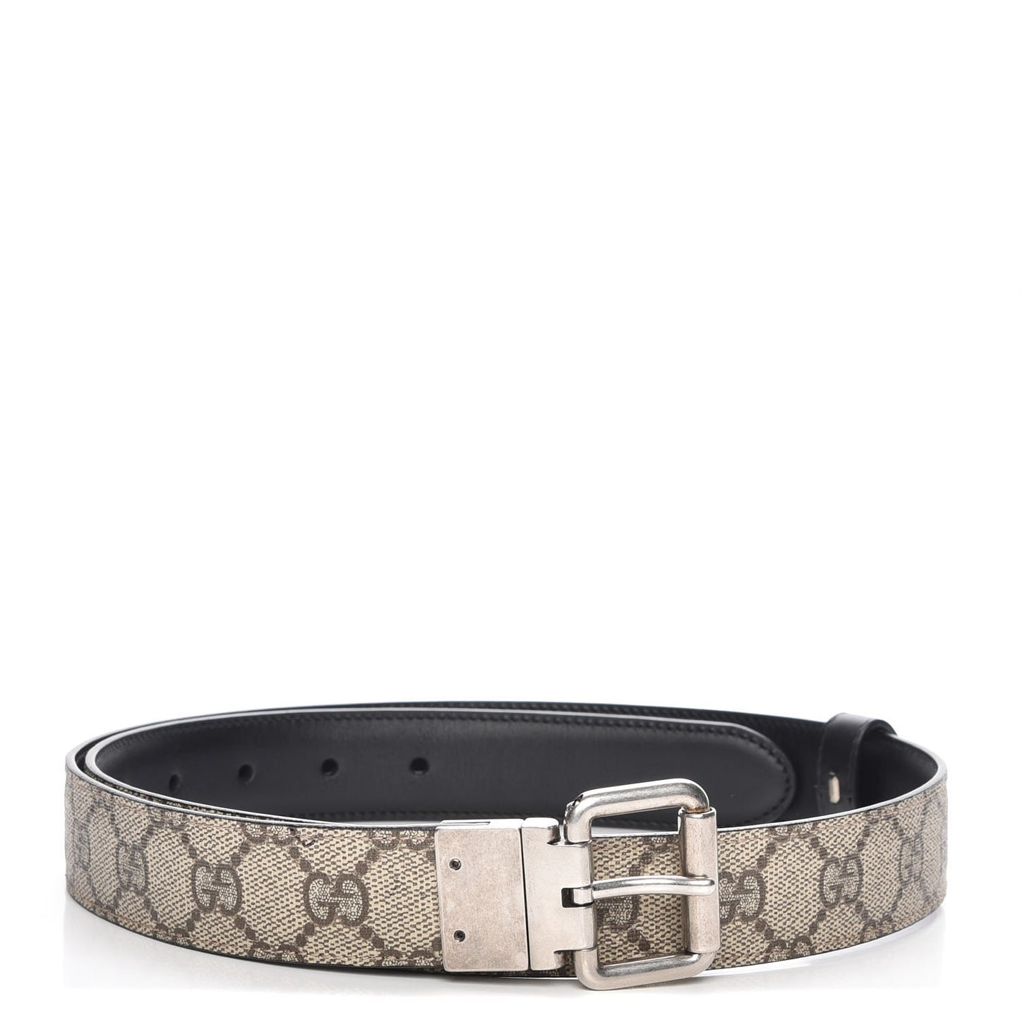 Selleria Calfskin GG Supreme Monogram Reversible 30mm Belt Black Beige Ebony