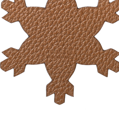 Hermes Togo Epsom Petit H Snowflake Bag Charm Rouge Toffee 3 of 3