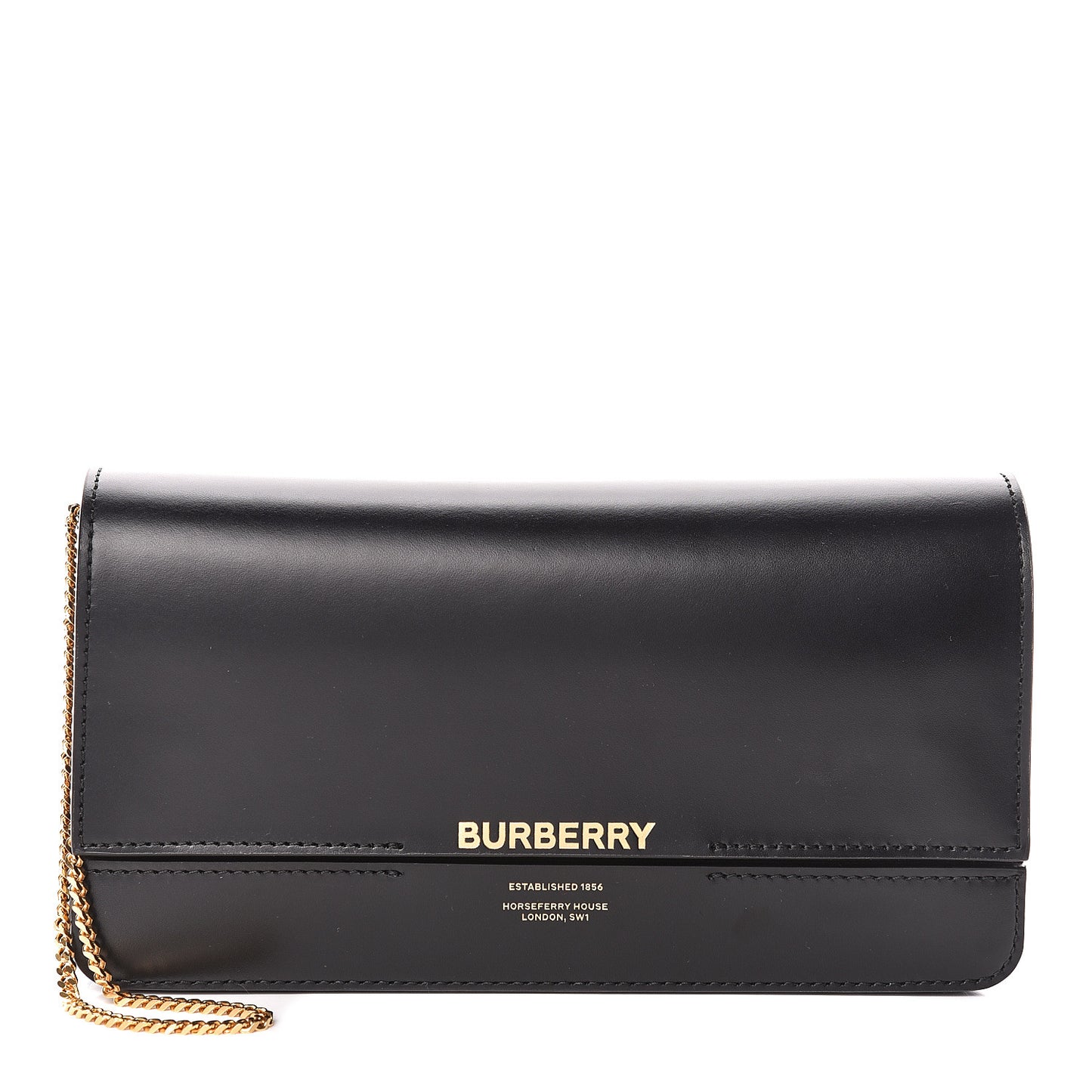 Calfskin Grace Chain Clutch Black