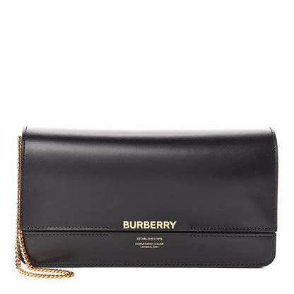 Burberry Calfskin Grace Chain Clutch Black 1 of 15