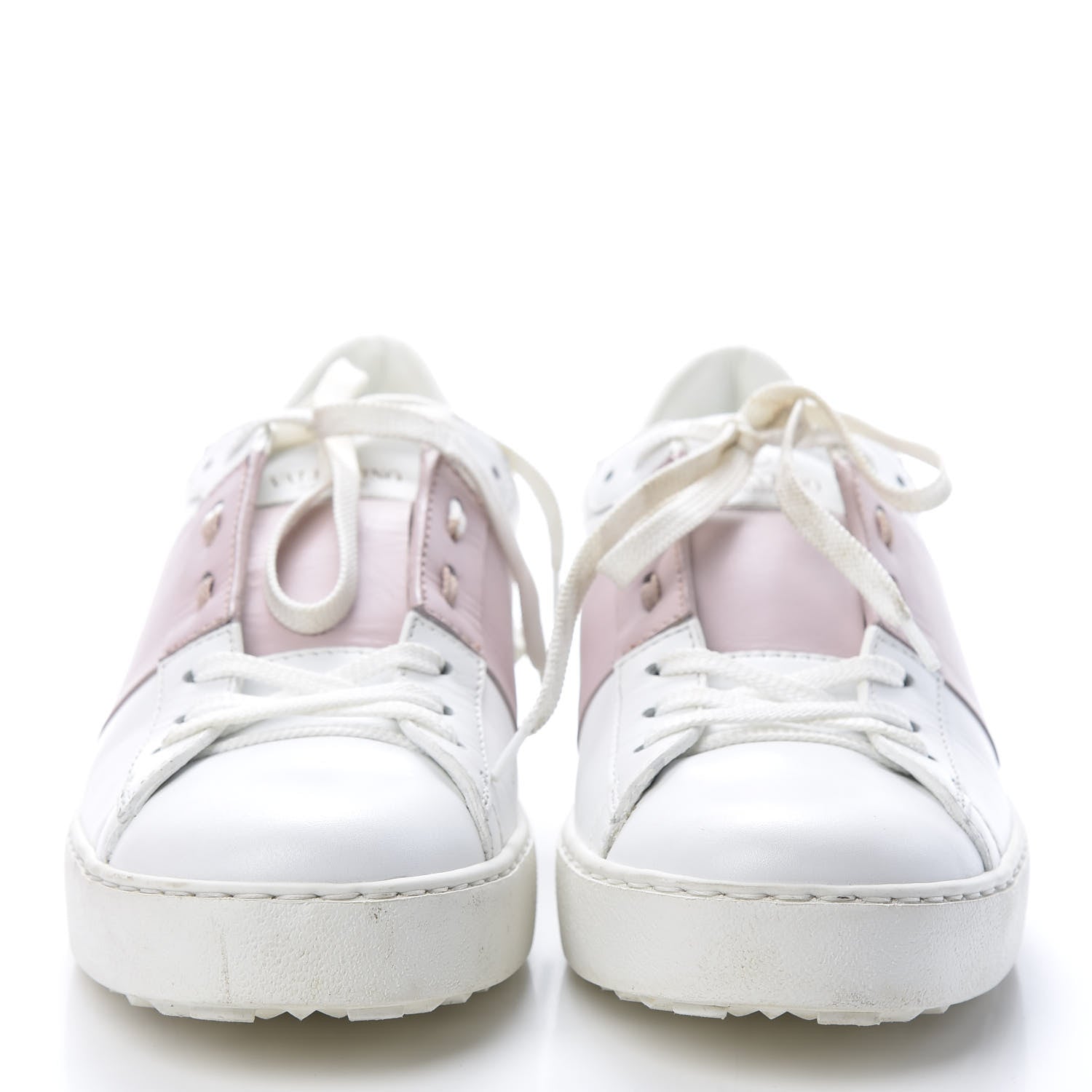 Valentino Garavani Calfskin Rockstud Open Sneakers 40 White Water Rose 2 of 12