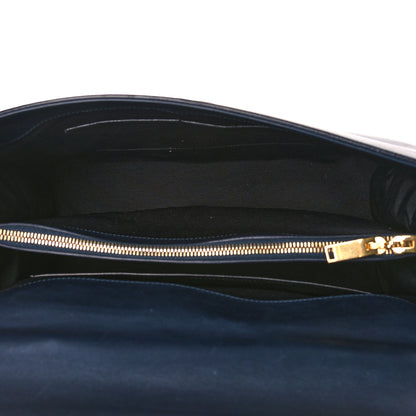 Saint Laurent Calfskin Medium Moujik Top Handle Bag Navy 4 of 12