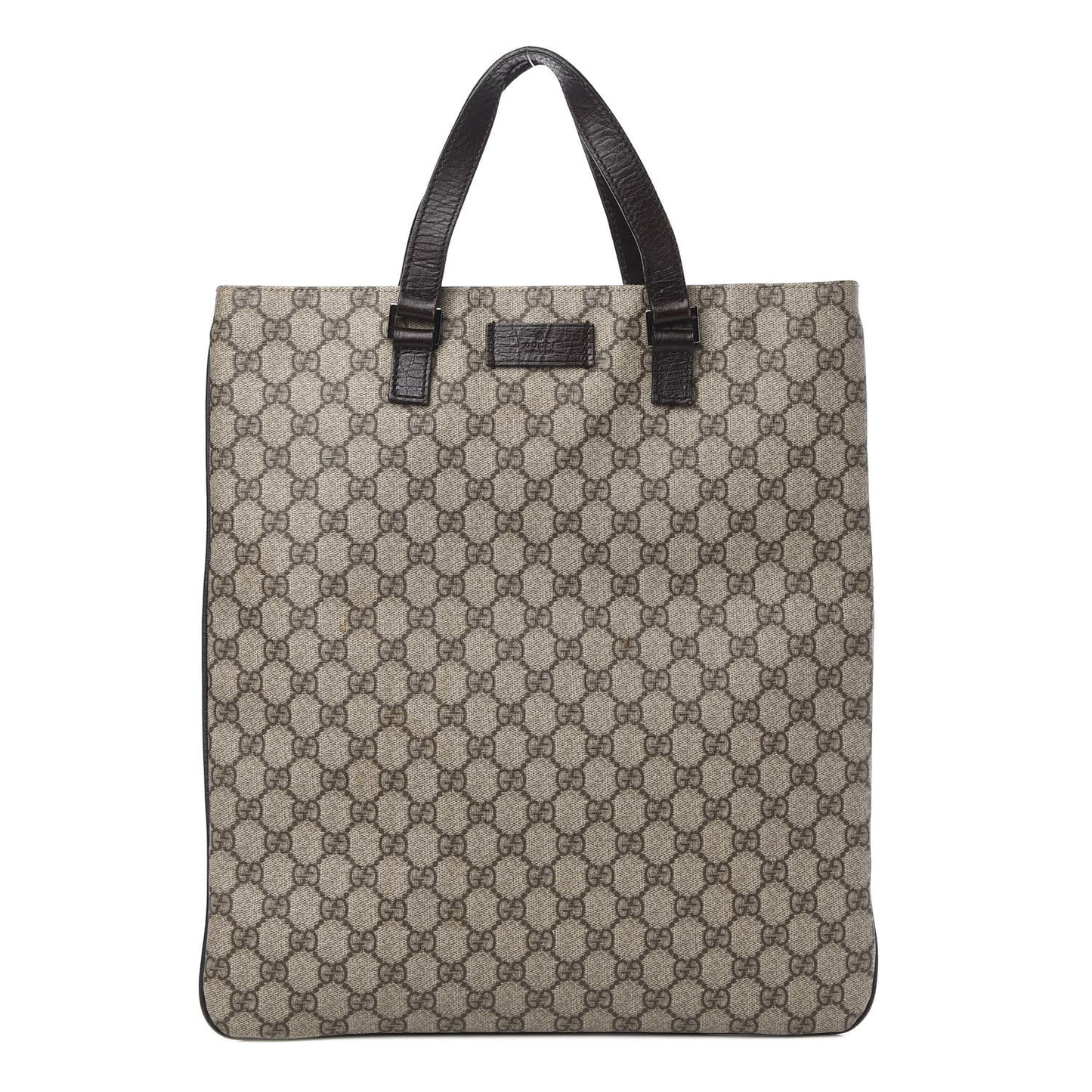 GG Plus Monogram Flat Vertical Tote Brown