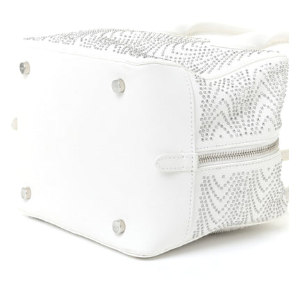 Alaia Calfskin Studded Small Elga Top Handle Bag White 3 of 11