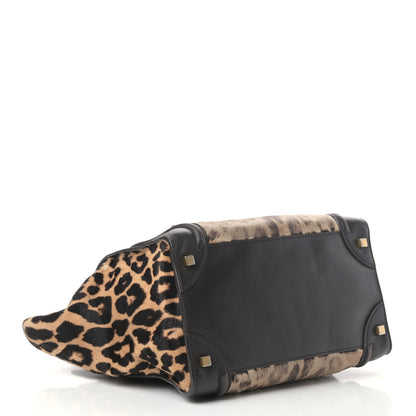 Celine Leopard Pony Hair Mini Luggage Black 3 of 9