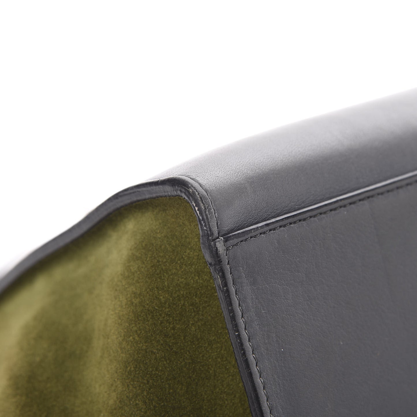 Calfskin Suede Medium Tri-Color Trapeze Navy