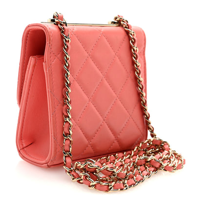Chanel Lambskin Quilted Mini Trendy CC Clutch With Chain Coral Pink 3 of 10