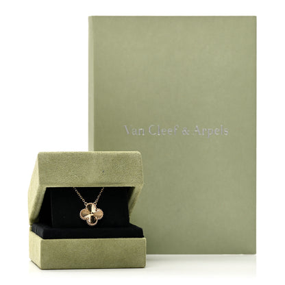 Van Cleef & Arpels 18K Yellow Gold Guilloche Vintage Alhambra Pendant Necklace 6 of 6