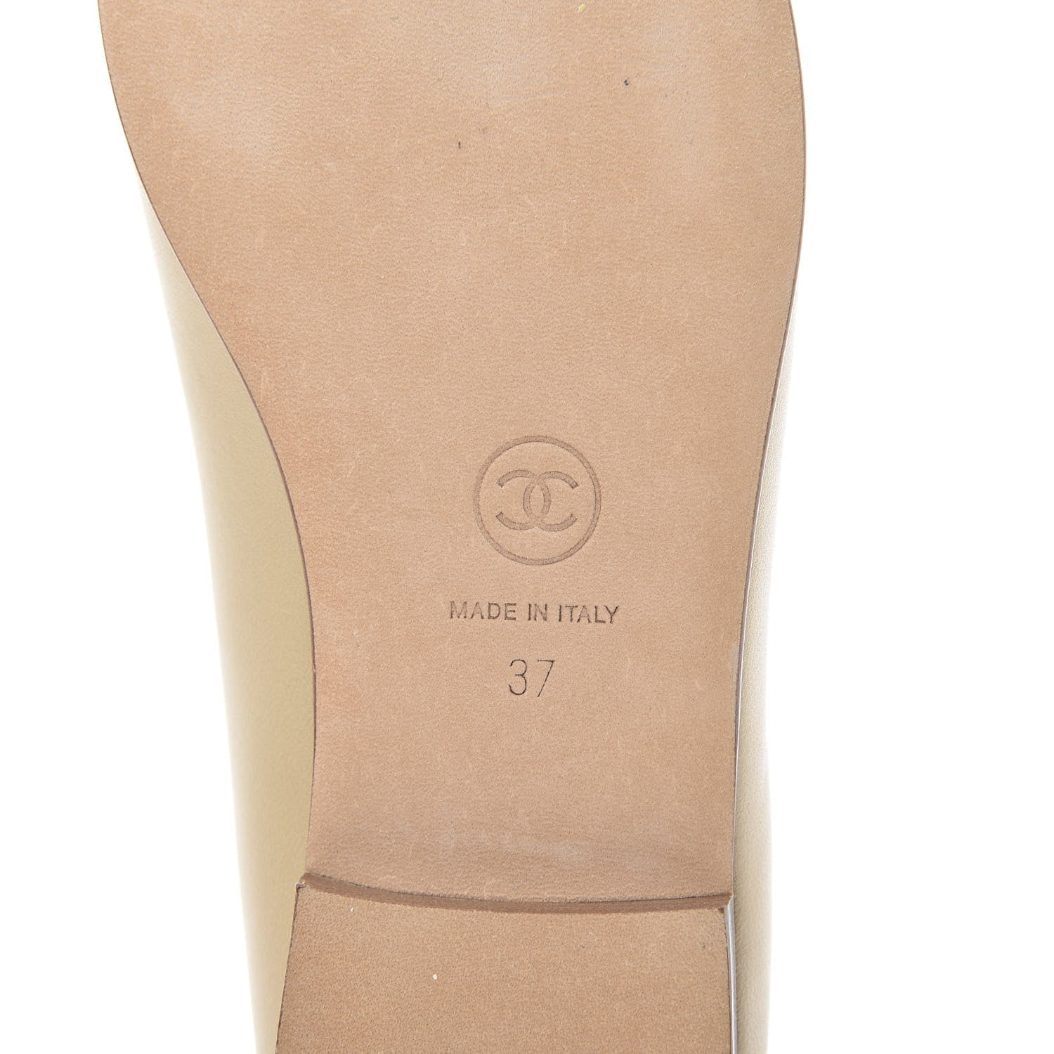 Chanel Lambskin Cap Toe CC Ballerina Flats 37 Dark Beige 5 of 8