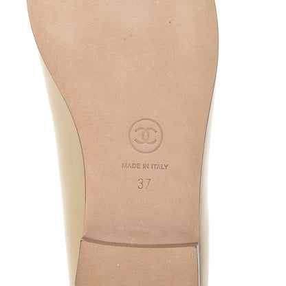 Chanel Lambskin Cap Toe CC Ballerina Flats 37 Dark Beige 5 of 8