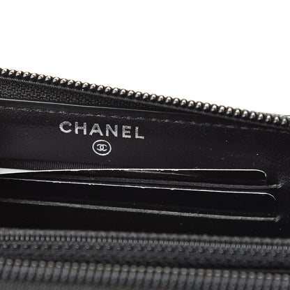 Chanel Caviar Quilted Small Boy Zip Around Wallet Black 6 of 10