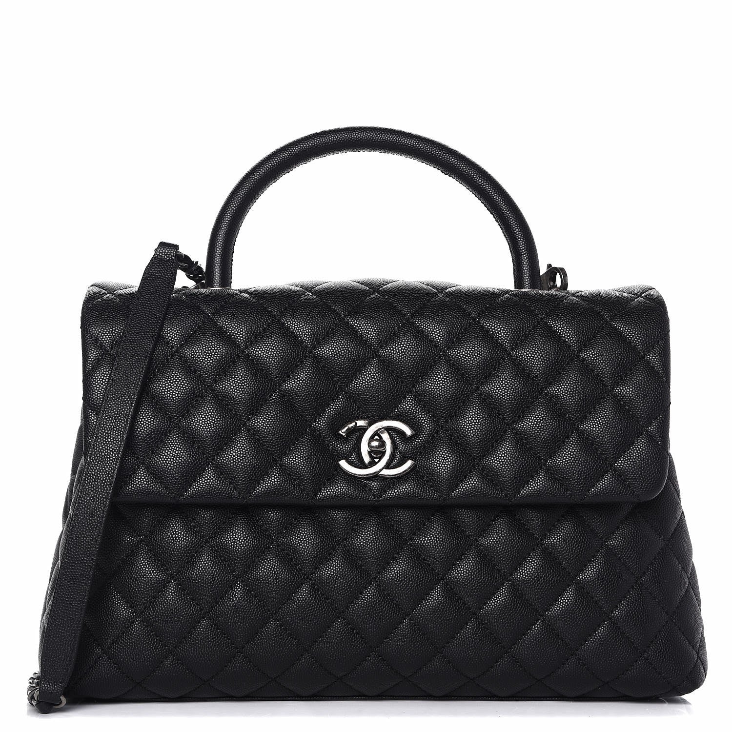 Chanel Caviar Quilted Medium Coco Handle Flap Black 1 of 9