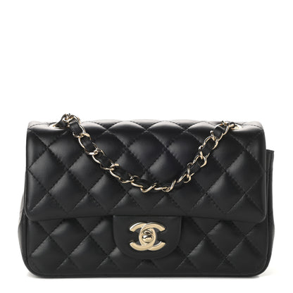 Chanel Lambskin Quilted Mini Rectangular Flap Black 2 of 9
