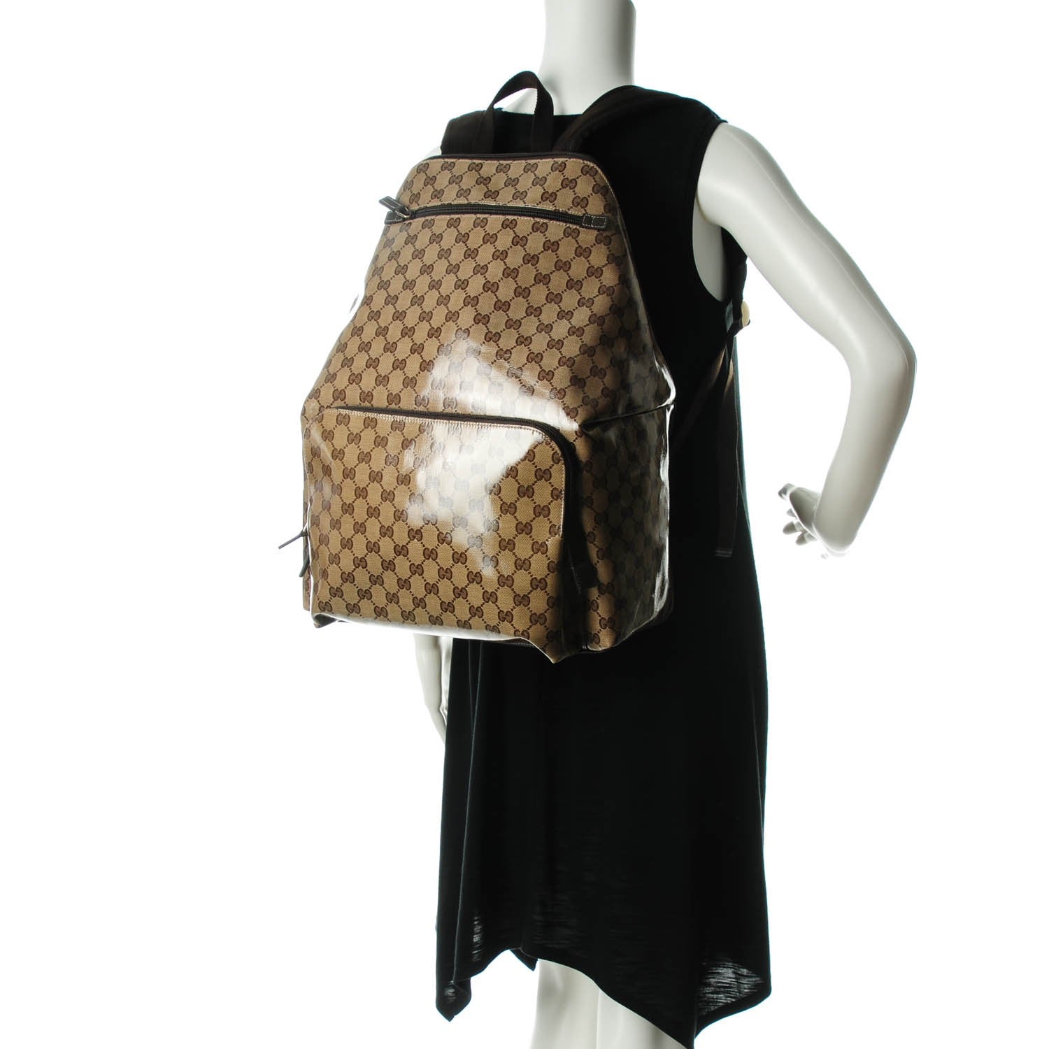 Gucci Crystal Monogram Backpack Dark Brown 2 of 7