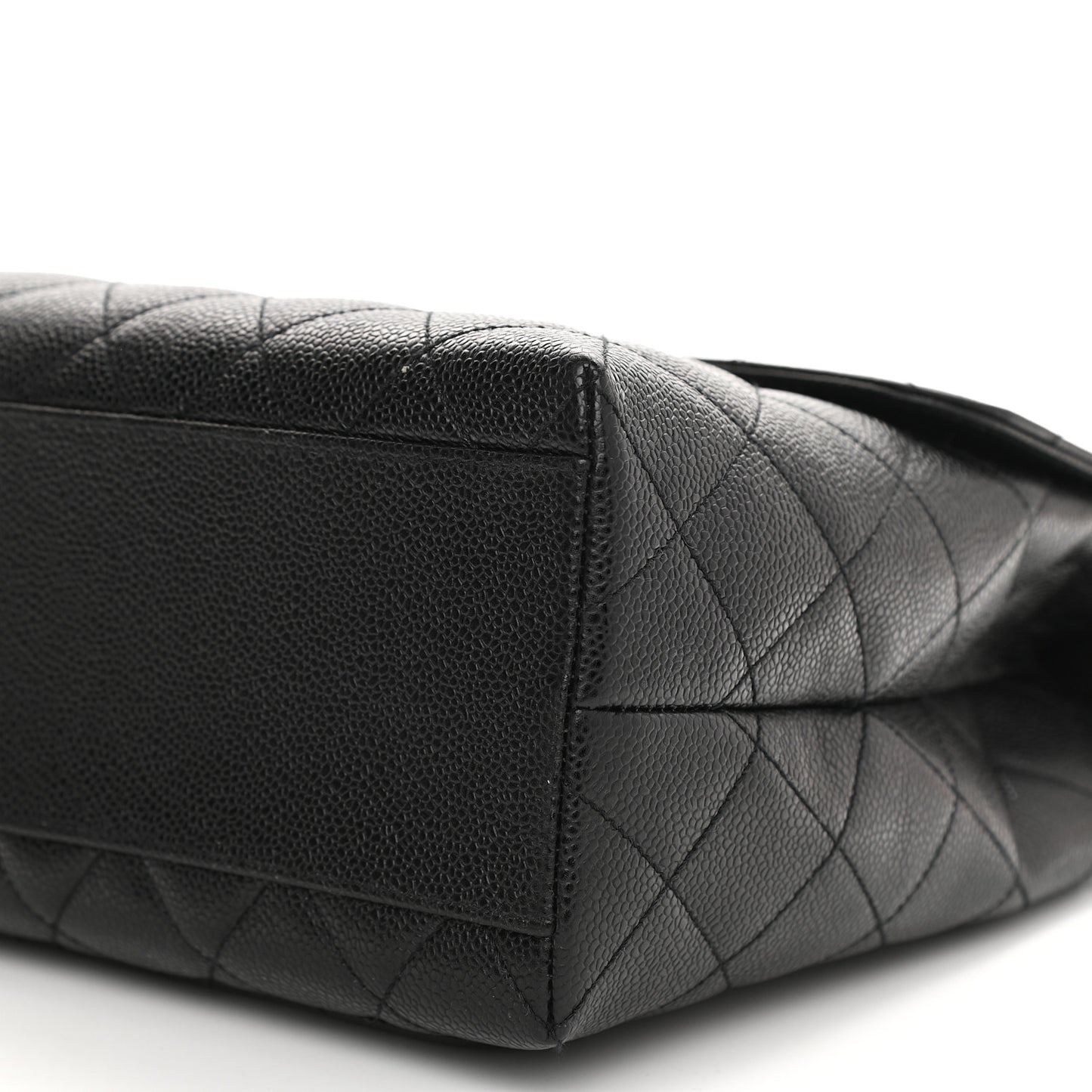 Caviar Quilted Jumbo Kelly Flap Black