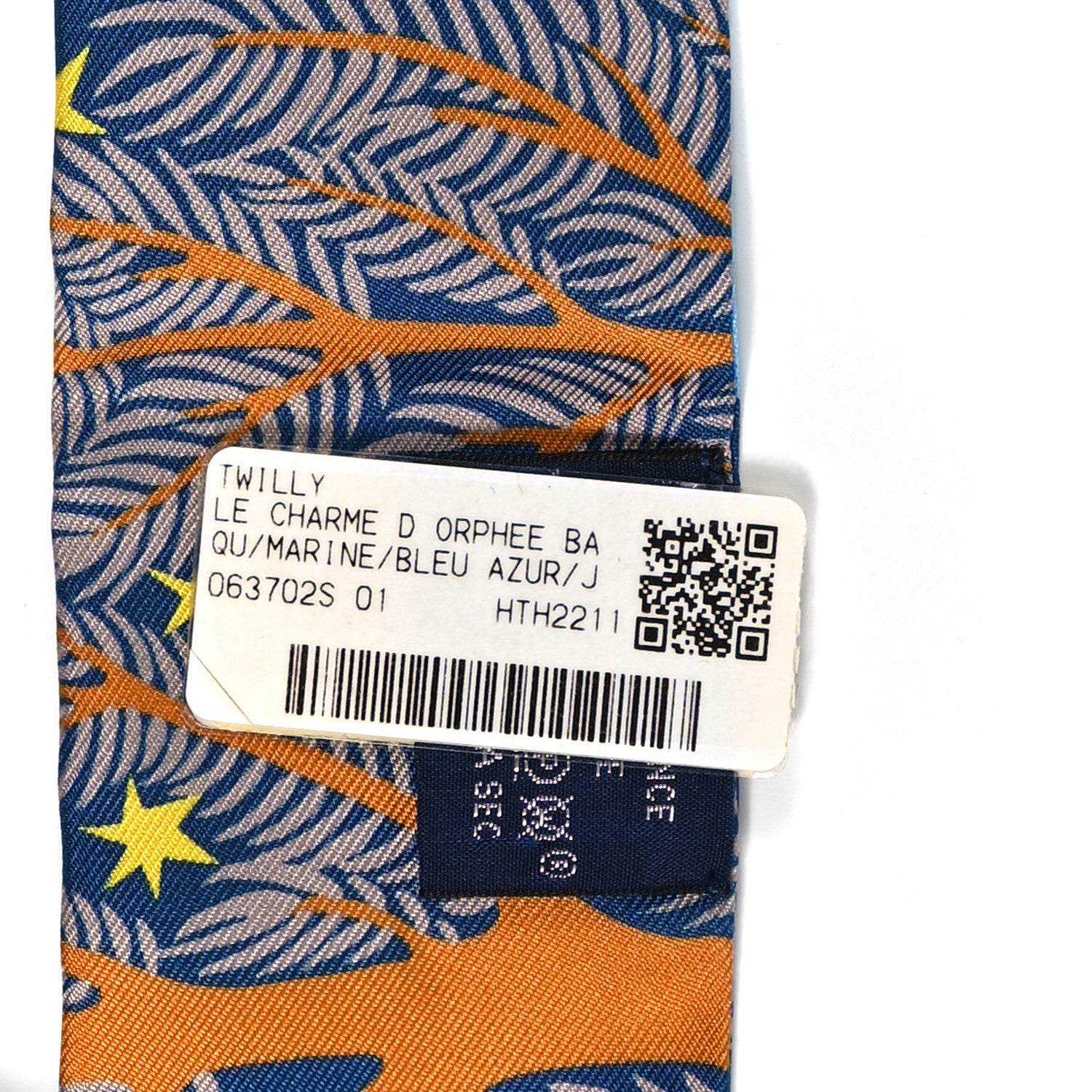 Hermes Silk Le Charme D Orphee Marine Bleu Azur Jaune 3 of 4