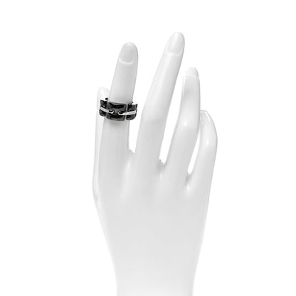 Chanel 18K White Gold Black Ceramic Medium Ultra Ring 51 5.75 2 of 5