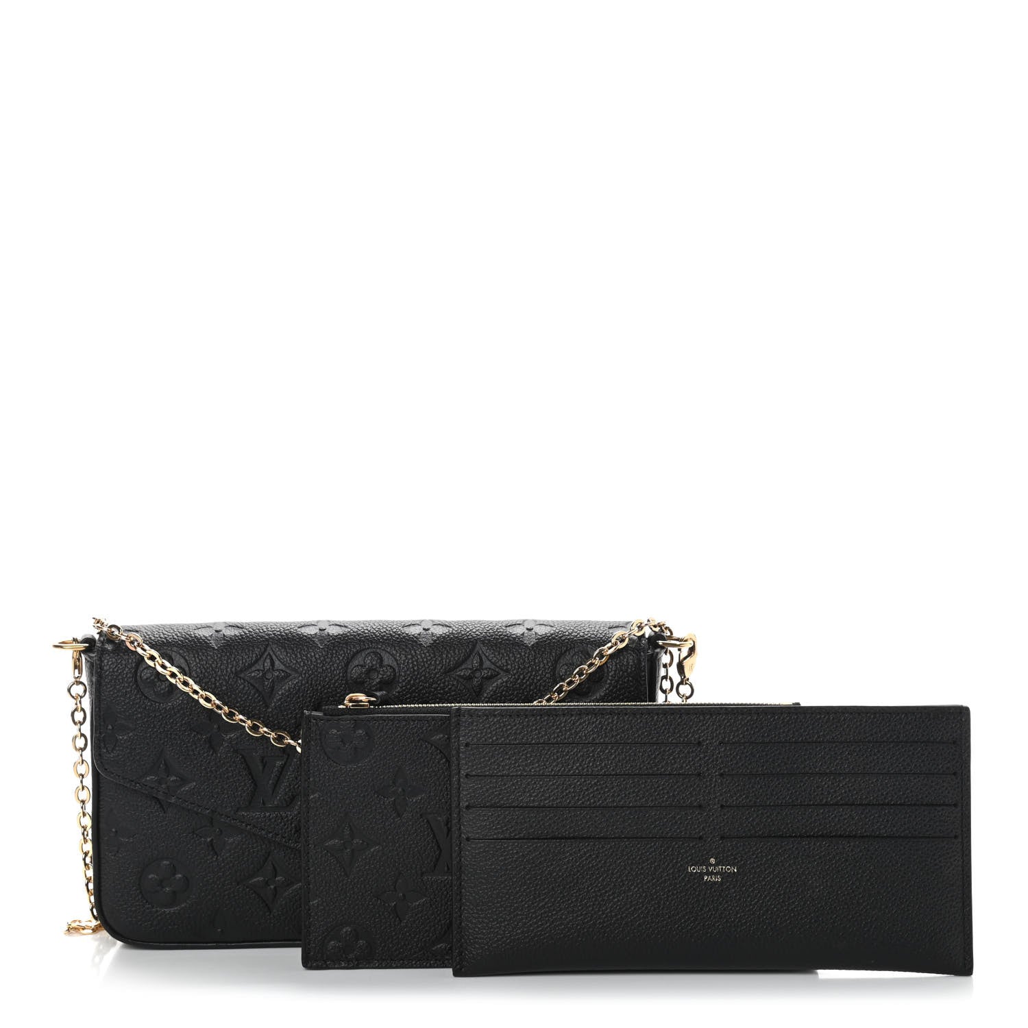 Louis Vuitton Empreinte Pochette Felicie Chain Wallet Black 1 of 10