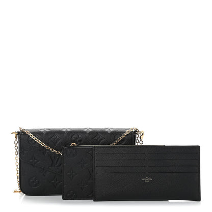 Louis Vuitton Empreinte Pochette Felicie Chain Wallet Black 1 of 10