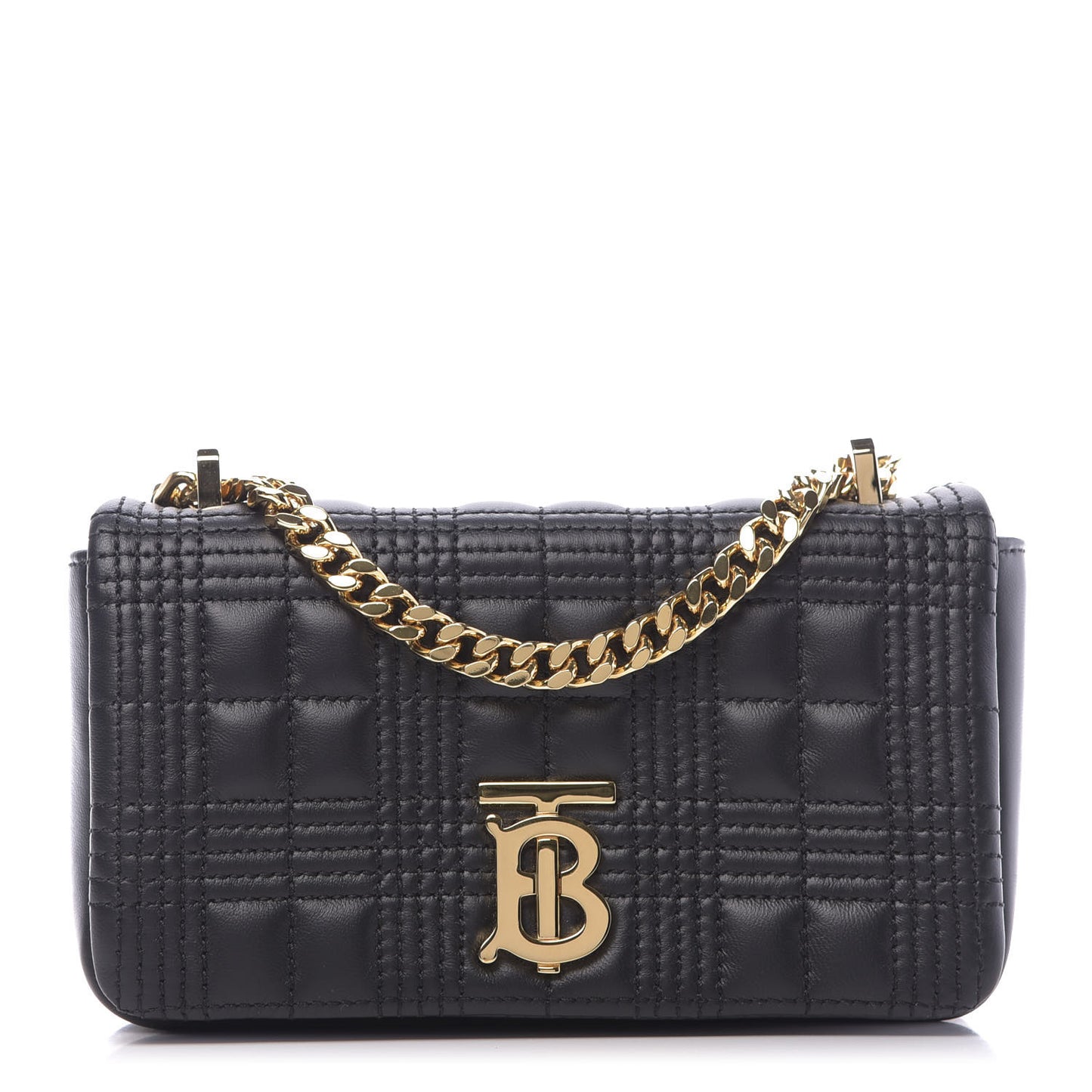 Grainy Calfskin Quilted Mini Lola Bag Black