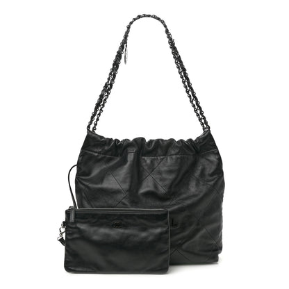 Chanel Shiny Calfskin Quilted Small Chanel 22 So Black 3 of 11