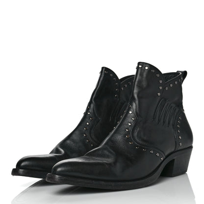 Saint Laurent Leather Dakota 50 Stud Bootie 42 Black 3 of 9