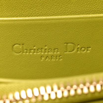 Christian Dior Patent Cannage Small Lady Dior Voyageur Coin Purse Lime 5 of 7