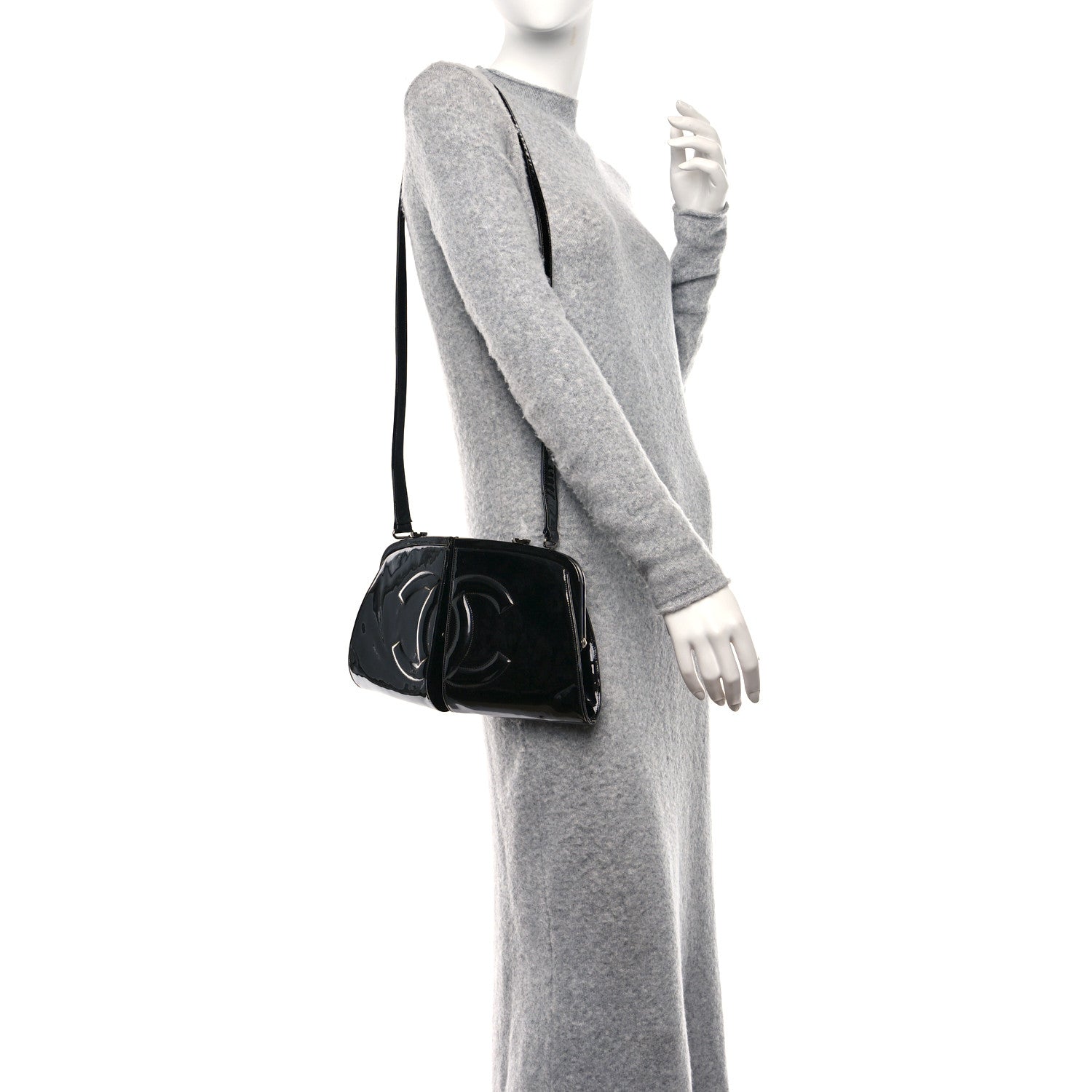 Chanel Patent Split Frame Bag Black 2 of 10